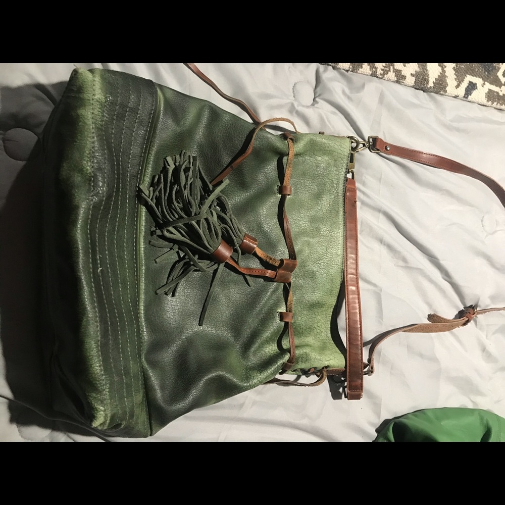 Free people boho crossbody bag in green